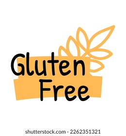gluten free badges. Vector hand drawn illustration