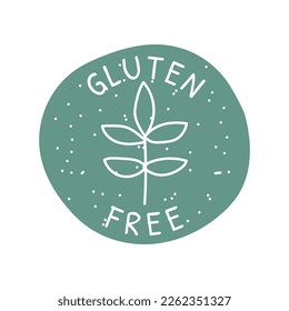 gluten free badges. Vector hand drawn illustration