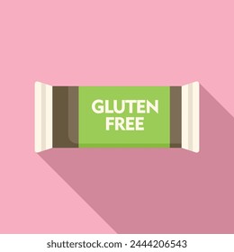 Gluten free bar pack icon flat vector. Fast food. Healthy person diet meal