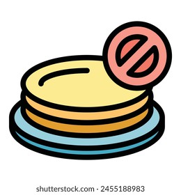 Gluten free cake icon outline vector. Food lactose. Milk dairy color flat