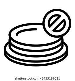 Gluten free cake icon outline vector. Food lactose. Milk dairy