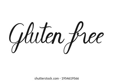 Gluten free calligraphy lettering for food label concept in vector icon