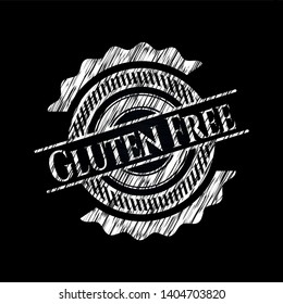 Gluten Free chalk emblem. Vector Illustration. Detailed.