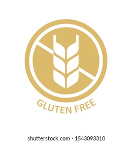 Gluten free circle vector stamp. Gluten free label for products packaging.