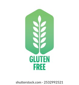 gluten free concept. green gluten free logo. spike symbol and gluten free concept on white background