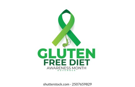 Gluten free diet awareness month. background, banner, card, poster, template. Vector illustration.