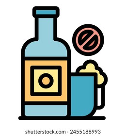 Gluten free drink icon outline vector. Milk food. Wheat diet color flat