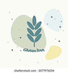 Gluten free. Ears of wheat, cereal. Ear of oats. Rye ears  on multicolored background. Layers grouped for easy editing illustration. For your design.
