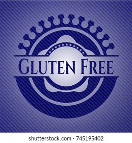 Gluten Free emblem with denim high quality background