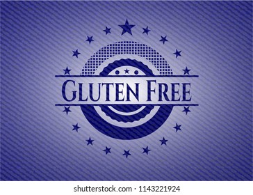 Gluten Free emblem with denim texture