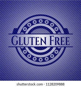 Gluten Free emblem with jean background