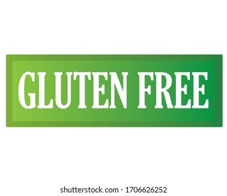gluten free font button flat vector on green color background.
