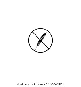 gluten free food allergy product dietary label flat vector icon for apps and websites