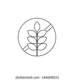 Gluten Free Food Allergy Product Dietary Label Flat Vector Line Icon for Apps and Websites Vector