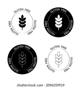Gluten Free Food Allergy Product Dietary Label Flat Vector Icon for Apps and Websites Vector