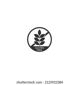 Gluten Free Food Allergy Product Dietary Label Flat Vector Icon for Apps and Websites Vector