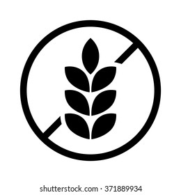 gluten free food allergy product dietary label flat vector icon for apps and websites - Shutterstock ID 371889934