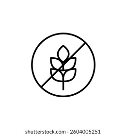 Gluten free food or diet. Pixel perfect, editable stroke vector icon