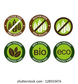 Gluten free food labels collection