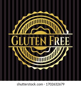 Gluten Free golden emblem or badge. Vector Illustration. Detailed. 