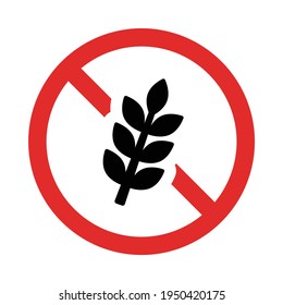 Glutenfreies Getreide, kein Weizenzeichen, Vektorgrafik.