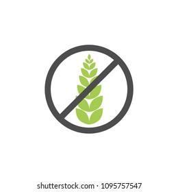 Gluten free grain vector icon symbol. Wheat healthy food label. Gluten bread diet sign.