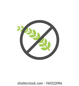 Gluten free grain vector icon symbol. Wheat healthy food label. Gluten bread diet sign.