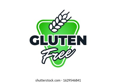 Gluten free green badge for diet control icon. Organic healthy food ingredient label. Vector natural eco product symbol eps illustration