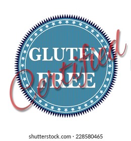 gluten free grunge stamp with on vector illustration