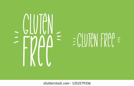 Gluten Free handwritten lettering isolated. Organic vegan healthy food concept. Beautiful inscription for postcard, print, t-shirt, inspirational poster, product package design. Vector illustration
