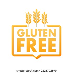 Gluten free. Healthy food labels with lettering. Vegan food stickers