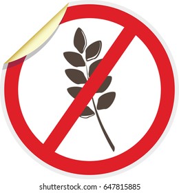 Gluten free icon in 3D style for food allergy concept