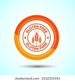 Ilustração De Design De Ícone Sem Glúten, Sinal De Comida Sem Glúten Para Aplicativos E Sites, Design De Botão De Cor Laranja
