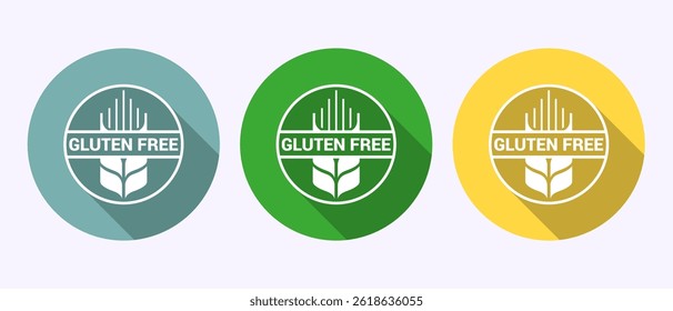 Gluten free icon design illustration, Non gluten food sign symbol in shadow button design