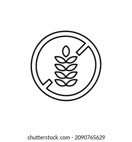Glutenfreies Symbol auf flachem schwarzem Hintergrund einzeln auf weißem Hintergrund