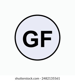 Gluten Free Icon. GF Initial, Text Symbol Symbol for Design, Presentation, Website or Apps Elements – Vector.