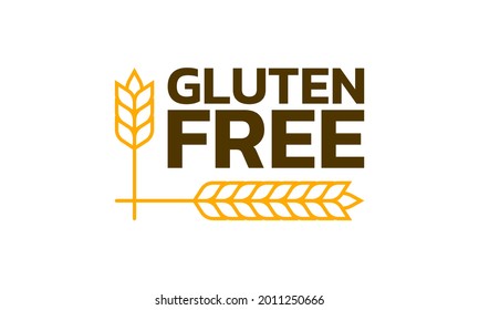 Gluten free icon with grain or wheat symbol. Food allergy logo. Cereal product sign. Vector illustration.