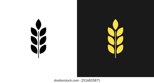 Gluten free icon with grain or wheat symbol. Food allergy label or logo. Vector illustration. No gluten sign. Gluten free bread sticker