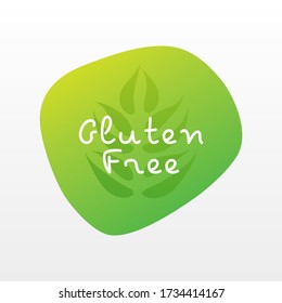 Gluten free icon. Green gradient vector sign isolated. Illustration symbol.