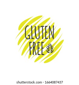 Gluten Free Icon. Green And Gray Vector Sign Isolated. Illustration Symbol For Food, Label, Product, Healthy Eating, Special Diet, Celiac Disease