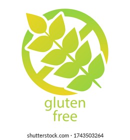 Gluten free free icon. Iluustration of non gmo gradiend symbol. Vector.