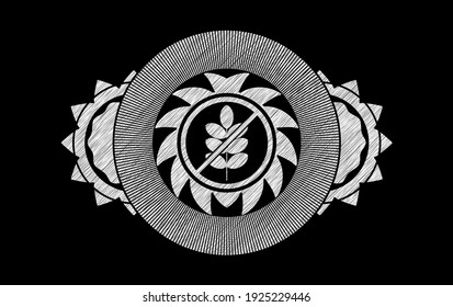 gluten free icon inside chalk emblem. Chalkboard fancy background. Artistic illustration. 