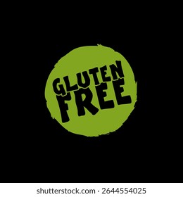 Gluten free icon isolated on black background