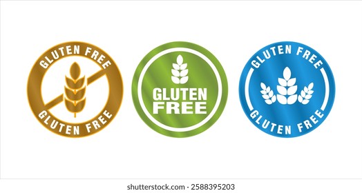 gluten free icon label badge stamp sticker sign symbol template vector for product packaging design element diet concept healthy eating.