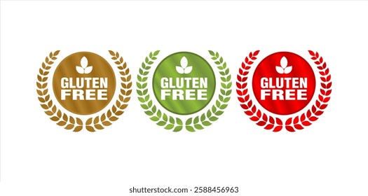 gluten free icon label badge stamp sticker sign symbol template vector for product packaging design element diet concept healthy eating.