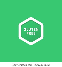 Gluten free icon or gluten free label vector isolated in flat style. Gluten free icon vector for product packaging design element. Simple gluten free label for packaging design element.