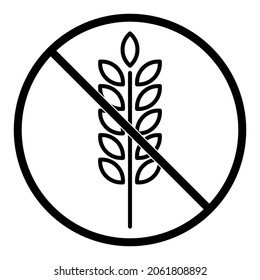 Gluten free icon in modern outline style design. Vector illustration isolated on white background.