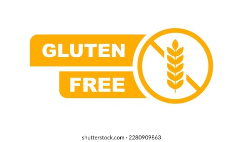 Gluten free icon. No gluten added product label. Healthy food sign. Nature product and organic food badge. Vector illustration.