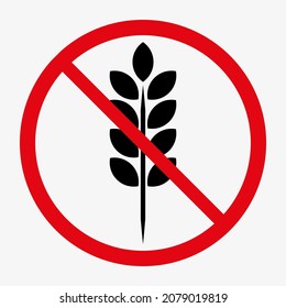 Gluten free icon. No barley sign. Vector illustration isolated on white background.