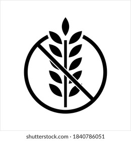 Gluten Free Icon, No Protein Gluten Present, Gluten Free Diet Vector Art Illustration